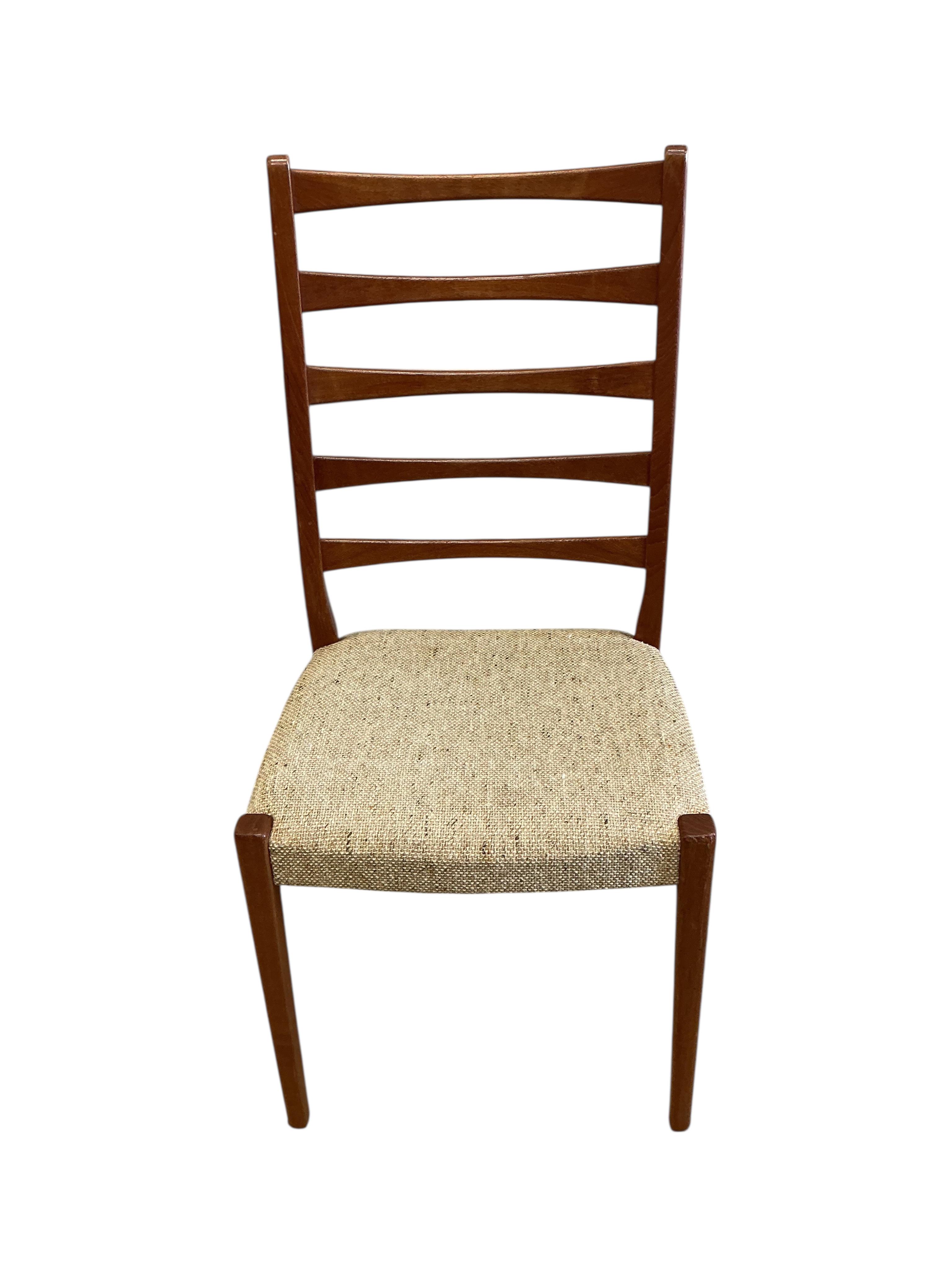 Svegards of Markaryd, a pair of mid century Swedish teak ladderback dining chairs